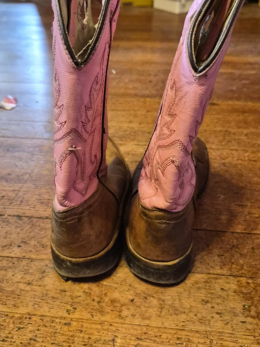Ole West Pink & Brown Western Boots Little Girls Size 2–3